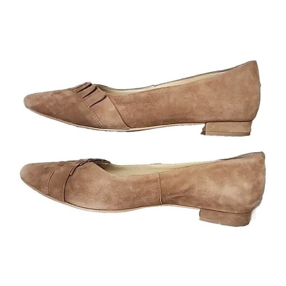 Talbots Leather Suede Edison Flat Shoes Pointed Toe Brown Women's 6.5 - Picture 6 of 10